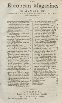 The European Magazine. Vol. XXVIII, August, 1795