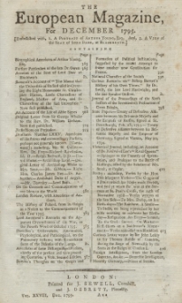 The European Magazine. Vol. XXVIII, Dezember, 1795