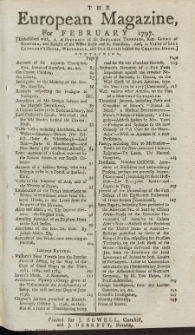 The European Magazine. Vol. XXXI, Februar, 1797