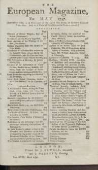 The European Magazine. Vol. XXXI, Mai, 1797