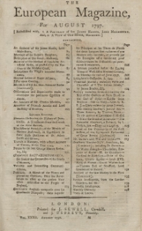 The European Magazine. Vol. XXXII, August, 1797