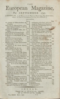 The European Magazine. Vol. XXXII, September, 1797
