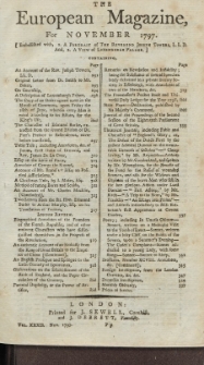 The European Magazine. Vol. XXXII, November, 1797