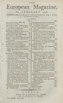 The European Magazine. Vol. XXXIII, Februar, 1798
