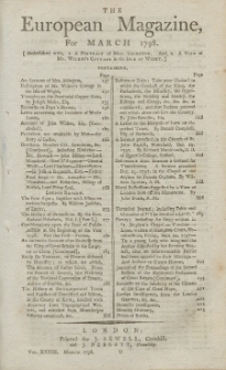 The European Magazine. Vol. XXXIII, März, 1798