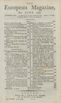The European Magazine. Vol. XXXIII, Juni, 1798