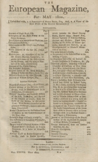 The European Magazine. Vol. XXXVII, Mai, 1800