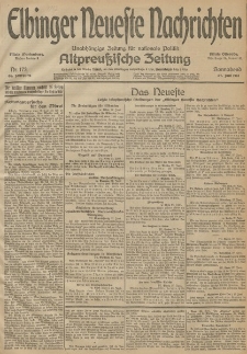 Elbinger Neueste Nachrichten, Nr. 173 Sonnabend 27 Juni 1914 66. Jahrgang