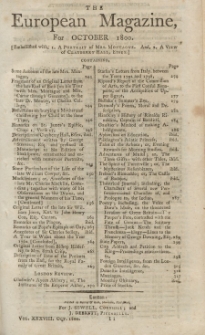 The European Magazine. Vol. XXXVIII, Oktober, 1800