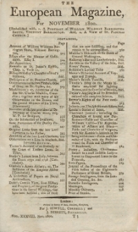 The European Magazine. Vol. XXXVIII, November, 1800