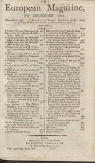 The European Magazine. Vol. XXXVIII, Dezember, 1800
