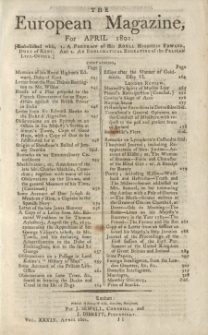 The European Magazine. Vol. XXXIX, April, 1801