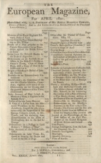 The European Magazine. Vol. XXXIX, April, 1801
