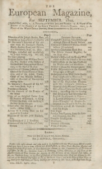 The European Magazine. Vol. LXII, September, 1802