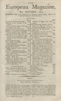 The European Magazine. Vol. LXII, Oktober, 1802