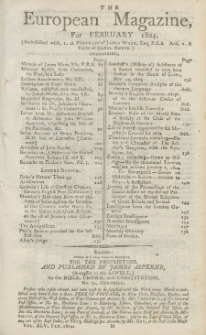 The European Magazine. Vol. LXV, Februar, 1804