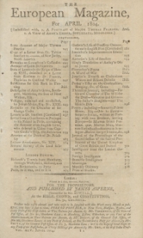 The European Magazine. Vol. LXV, April, 1804