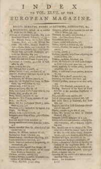 The European Magazine. Vol. XLVII, 1805