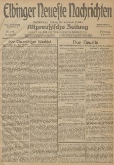 Elbinger Neueste Nachrichten, Nr. 176 Dienstag 30 Juni 1914 66. Jahrgang