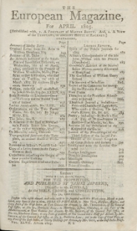 The European Magazine. Vol. XLVII, April, 1805