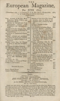 The European Magazine. Vol. XLVII, Juni, 1805