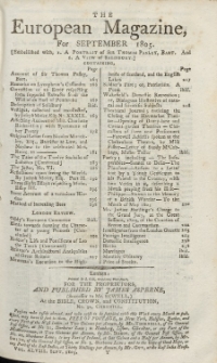 The European Magazine. Vol. XLVIII, September, 1805