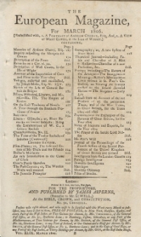 The European Magazine. Vol. XLIX, März, 1806
