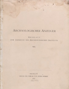 Archäologischer Anzeiger : Beiblatt zum Jahrbuch des Archäologischen Instituts, 1915, H. 1