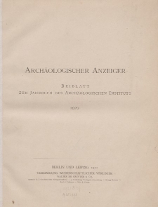 Archäologischer Anzeiger : Beiblatt zum Jahrbuch des Archäologischen Instituts, 1920, H. 1-2