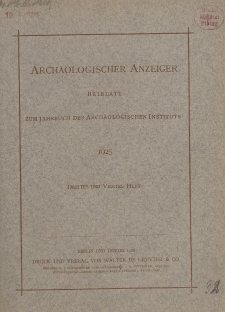 Archäologischer Anzeiger : Beiblatt zum Jahrbuch des Archäologischen Instituts, 1925, H. 3-4