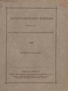 Archäologischer Anzeiger : Beiblatt zum Jahrbuch des Archäologischen Instituts, 1926, H. 3-4
