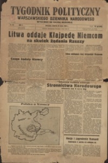 Tygodnik Polityczny (dodatek: Warszawskiego Dziennika Narodowego, R. V, 26 marca 1939, nr 13)