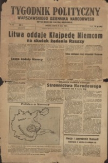 Tygodnik Polityczny (dodatek: Warszawskiego Dziennika Narodowego, R. V, 26 marca 1939, nr 13)