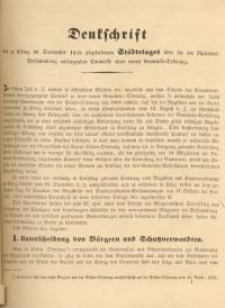 Denkschrift des zu Elbing in September 1848 abgehaltenen Städtetages über die der National=Versammlung …