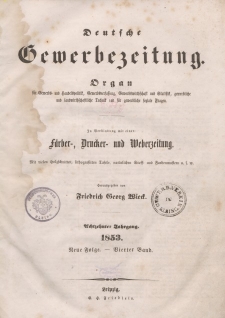 Deutsche Gewerbezeitung, Jahrg. XVIII. Hauptartikel, 1853