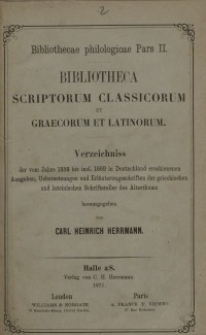 Bibliotheca scriptorum classicorum et graecorum et latinorum. T. 2
