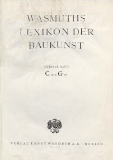Wasmuth Lexikon der Baukunst. Bd. 2: C-G