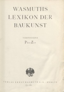 Wasmuth Lexikon der Baukunst. Bd. 4: P-Z