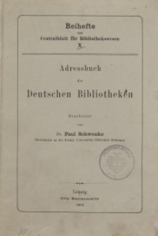 Adressbuch der Deutschen Bibliotheken