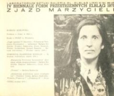 IV Biennale Form Przestrzennych w Elblągu: Zjazd Marzycieli : Barbara Kozłowska - folder