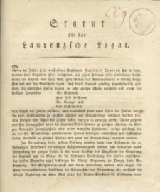 Statut für das Laurenzsche Legat