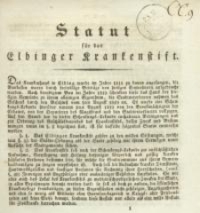 Statut für das Elbinger Krankenstift