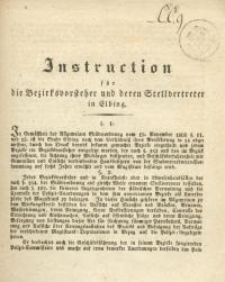 Instruction für die Bezirksvorsteher und deren Stellvertreter in Elbing