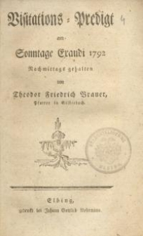 Visitations- Predigt am Sonntage Eraudi 1792 ...