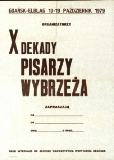 X Dekada Pisarzy Wybrzeża: 1979 r. – afisz