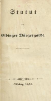 Statut der Elbinger Bürgergarde