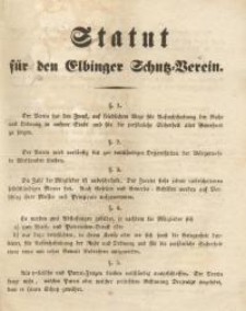 Statut für den Elbinger Schutz=Verein