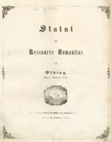 Statut der Ressource Humanitas zu Elbing