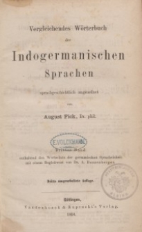 Vergleichendes Wörterbuch der indogermanischen Sprachen. Dritte Auflage: Bd. 3