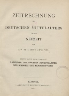 Zeitrechnung des deutschen Mittelalters und der Neuzeit. T. 2 (1,2)